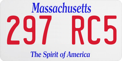 MA license plate 297RC5