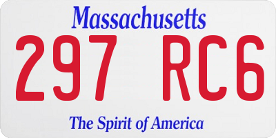 MA license plate 297RC6