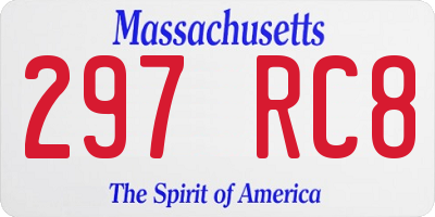MA license plate 297RC8