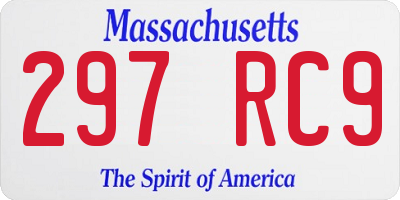 MA license plate 297RC9