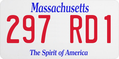 MA license plate 297RD1