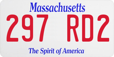 MA license plate 297RD2