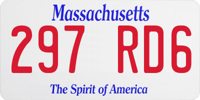 MA license plate 297RD6