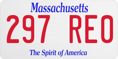 MA license plate 297RE0