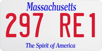 MA license plate 297RE1