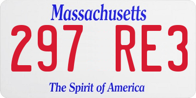 MA license plate 297RE3