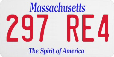 MA license plate 297RE4
