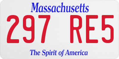 MA license plate 297RE5