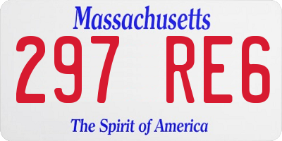 MA license plate 297RE6