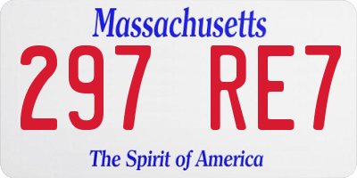 MA license plate 297RE7