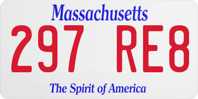 MA license plate 297RE8