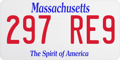 MA license plate 297RE9