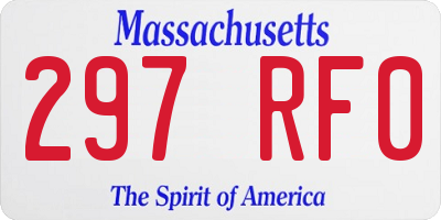 MA license plate 297RF0