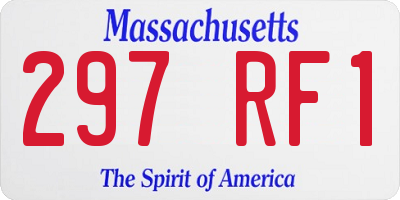 MA license plate 297RF1