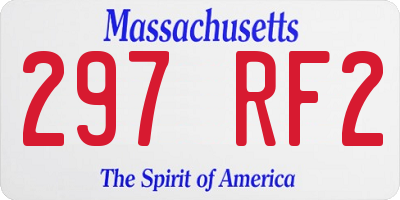 MA license plate 297RF2