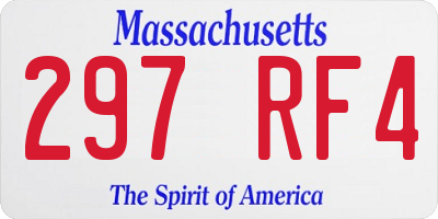 MA license plate 297RF4