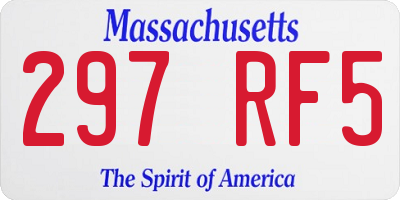 MA license plate 297RF5
