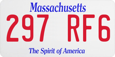 MA license plate 297RF6