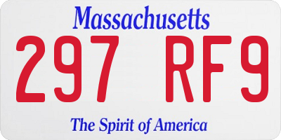 MA license plate 297RF9