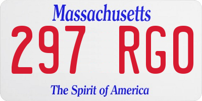 MA license plate 297RG0