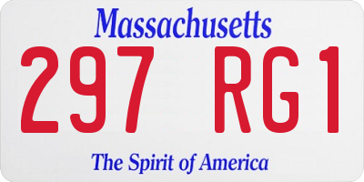 MA license plate 297RG1