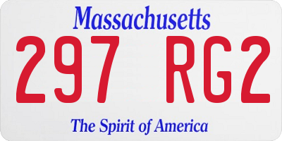 MA license plate 297RG2