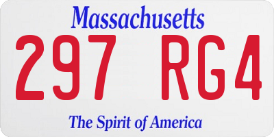 MA license plate 297RG4