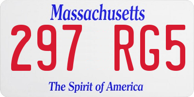 MA license plate 297RG5