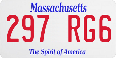 MA license plate 297RG6