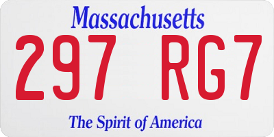MA license plate 297RG7