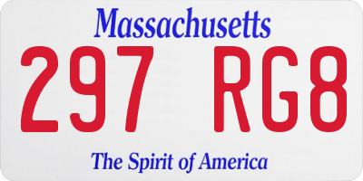 MA license plate 297RG8