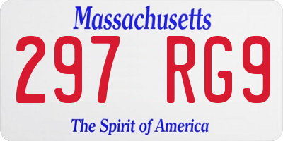MA license plate 297RG9