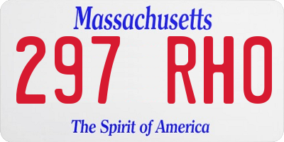 MA license plate 297RH0