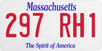 MA license plate 297RH1