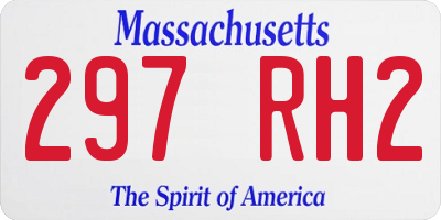 MA license plate 297RH2