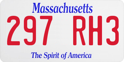 MA license plate 297RH3