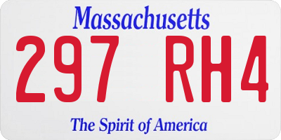 MA license plate 297RH4