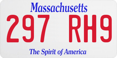 MA license plate 297RH9