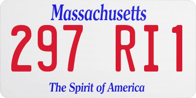 MA license plate 297RI1