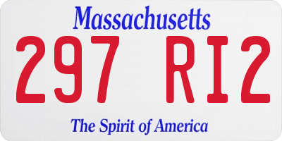 MA license plate 297RI2