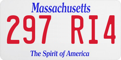 MA license plate 297RI4