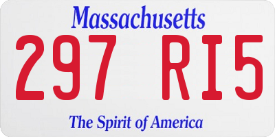 MA license plate 297RI5