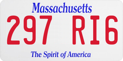 MA license plate 297RI6