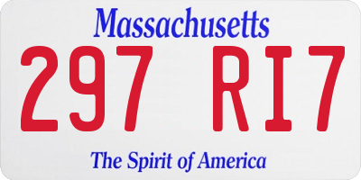 MA license plate 297RI7