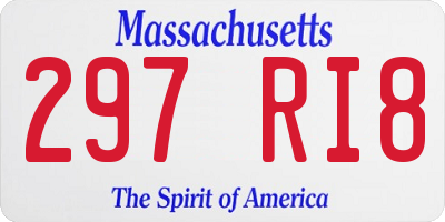 MA license plate 297RI8