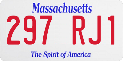 MA license plate 297RJ1