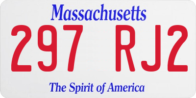 MA license plate 297RJ2