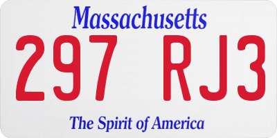 MA license plate 297RJ3