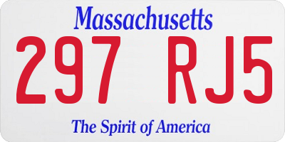 MA license plate 297RJ5