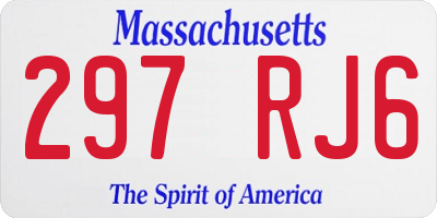 MA license plate 297RJ6